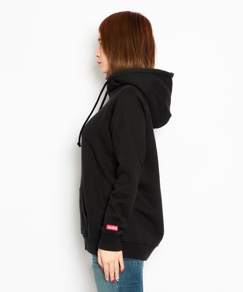 X-girl(エックスガール)の「SWEAT BIG HOODIE(スウェット・レディース・ブラック/アッシュグレー/イエロー/ブルー・1/2)」の5枚目の写真