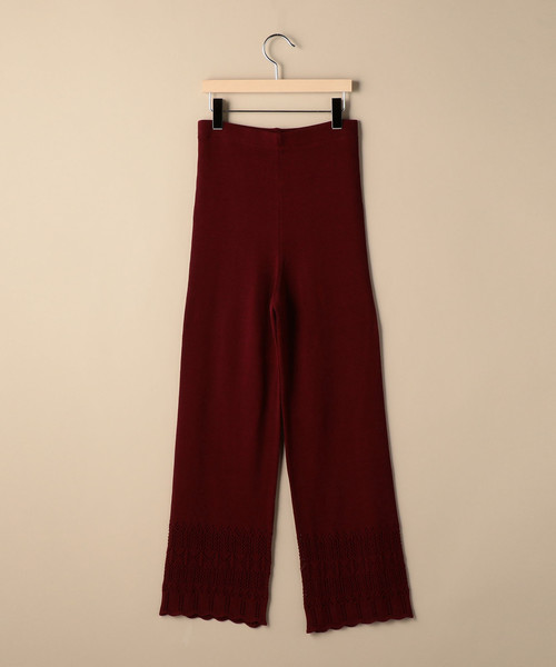 BEAUTY&YOUTH UNITED ARROWS(ビューティーアンドユースユナイテッドアローズ)の「BY クロシェニットパンツ ◆(その他パンツ・レディース・ネイビー/ワインレッド/オフホワイト・FREE)」の4枚目の写真