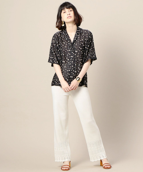 BEAUTY&YOUTH UNITED ARROWS(ビューティーアンドユースユナイテッドアローズ)の「BY クロシェニットパンツ ◆(その他パンツ・レディース・ネイビー/ワインレッド/オフホワイト・FREE)」の13枚目の写真