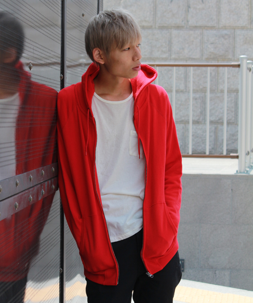 WEGO（ウィゴー）の「WEGO/カラーZIPパーカー（パーカー・メンズ・ホワイト/ブラック/杢グレー/ブルー/ネイビー/イエロー/レッド/オレンジ/ダークグリーン/ワイン・SMALL/MEDIUM/LARGE）」の9枚目の写真