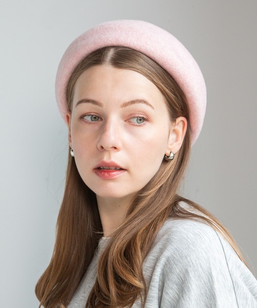 14+(イチヨンプラス)の「ウールバスクベレー帽 / ber(ハンチング/ベレー帽・レディース・ブラック/ネイビー/キャメル/グレー/ピンク/ブルー/モスグリーン/ブラウン/ライトブルー/オフホワイト/ライム/パープル/ライトピンク/イエロー・FREE)」の14枚目の写真