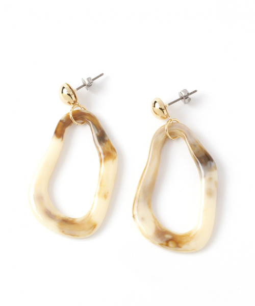 GLOBAL WORK（グローバルワーク）の「ヘンケイカラーピアス/813384（ピアス（両耳用）・レディース・ホワイト/グリーン/グレー・FREE）」の2枚目の写真