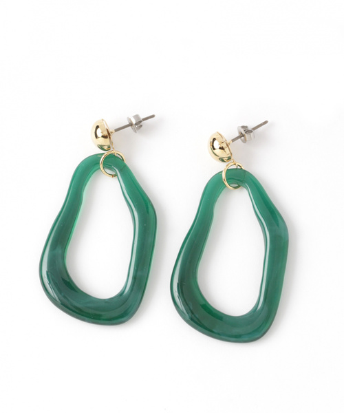 GLOBAL WORK（グローバルワーク）の「ヘンケイカラーピアス/813384（ピアス（両耳用）・レディース・ホワイト/グリーン/グレー・FREE）」の3枚目の写真