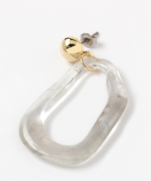 GLOBAL WORK（グローバルワーク）の「ヘンケイカラーピアス/813384（ピアス（両耳用）・レディース・ホワイト/グリーン/グレー・FREE）」の5枚目の写真