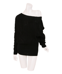 愛されRICHオフショルダーリンニットワンピース/15314