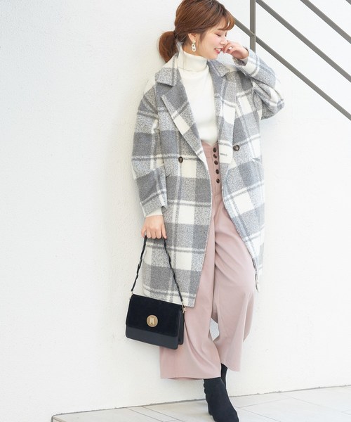 natural couture（ナチュラルクチュール）の「シャギーチェックゆるチェスターコート（その他アウター・レディース・グレー系その他/ブラウン系その他・FREE）」の5枚目の写真