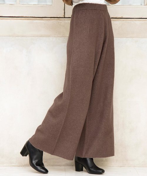 KOBE LETTUCE（コウベレタス）の「もっちりニットワイドパンツ＊レディース/ボトムス/セットアップ[M2338]神戸レタス（その他パンツ・レディース・ブラック/ブラウン/グレー/アイボリー・FREE）」の12枚目の写真