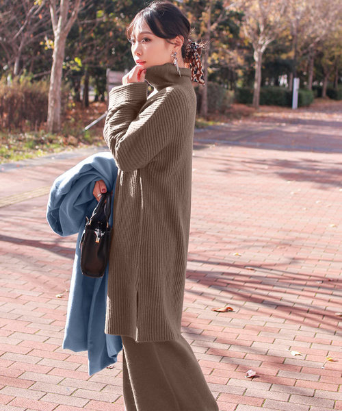 KOBE LETTUCE（コウベレタス）の「もっちりニットワイドパンツ＊レディース/ボトムス/セットアップ[M2338]神戸レタス（その他パンツ・レディース・ブラック/ブラウン/グレー/アイボリー・FREE）」の13枚目の写真