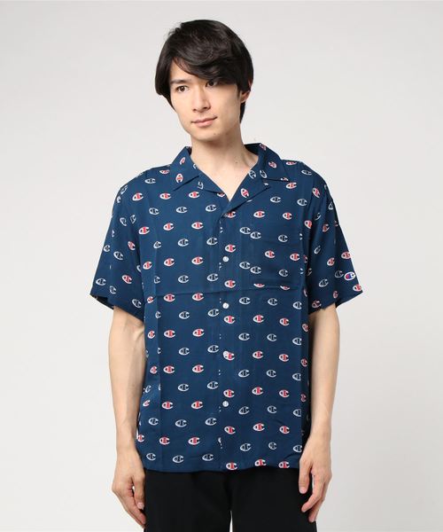 Champion(チャンピオン)の「【Champion/チャンピオン】メンズ キャンパス ショートスリーブシャツ(シャツ/ブラウス・メンズ・ブラック/サックスブルー/ネイビー/ライトピンク・LARGE/MEDIUM/X-LARGE)」の3枚目の写真