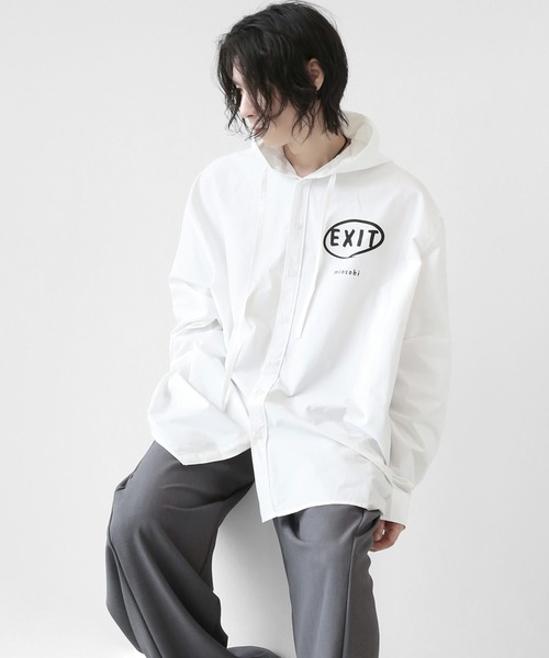 minsobi(ミンソビ)の「フードシャツパーカー(シャツ/ブラウス・メンズ・ホワイト/ブラック/ブラック系その他/ホワイト系その他・FREE)」の12枚目の写真