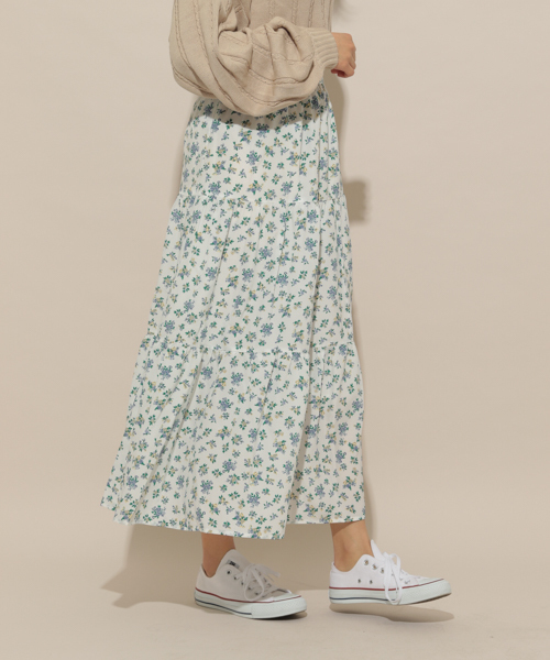 apres jour（アプレジュール）の「小花ティアードスカート【ZOZOTOWN限定アイテム】（スカート・レディース・マスタード/ブラック/オフホワイト/ダークブルー・フリー）」の14枚目の写真