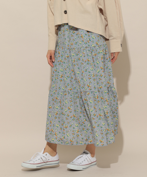 apres jour（アプレジュール）の「小花ティアードスカート【ZOZOTOWN限定アイテム】（スカート・レディース・マスタード/ブラック/オフホワイト/ダークブルー・フリー）」の19枚目の写真