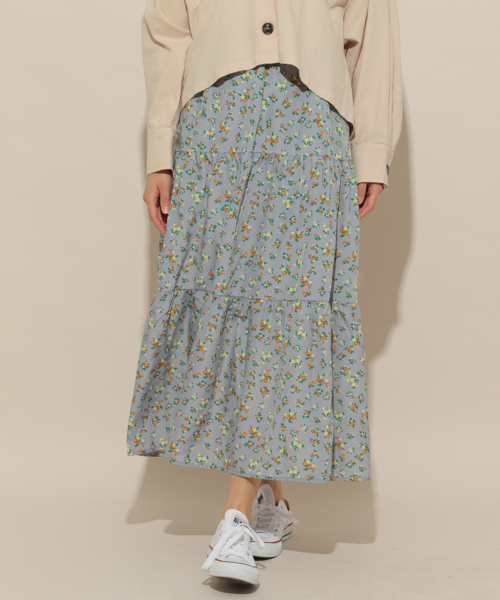 apres jour（アプレジュール）の「小花ティアードスカート【ZOZOTOWN限定アイテム】（スカート・レディース・マスタード/ブラック/オフホワイト/ダークブルー・フリー）」の20枚目の写真