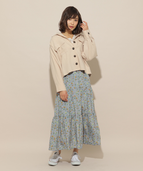 apres jour（アプレジュール）の「小花ティアードスカート【ZOZOTOWN限定アイテム】（スカート・レディース・マスタード/ブラック/オフホワイト/ダークブルー・フリー）」の22枚目の写真