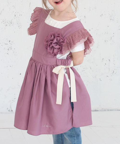 Rora（ローラ）の「コジー エプロン ドレス(2color)（エプロン・キッズ・ベージュ/ラベンダー・S/M）」の9枚目の写真