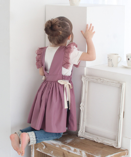 Rora（ローラ）の「コジー エプロン ドレス(2color)（エプロン・キッズ・ベージュ/ラベンダー・S/M）」の10枚目の写真