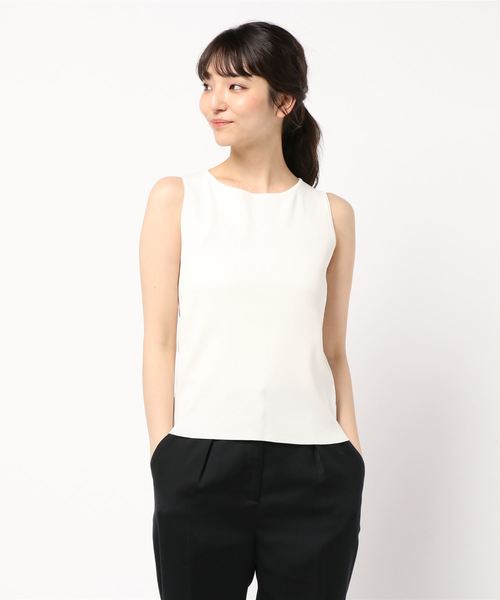 NATURAL BEAUTY BASIC（ナチュラルビューティーベーシック）の「総針ノースリーブニット（ニット/セーター・レディース・ネイビー/オフホワイト/ブラック系その他/パープル系その他・MEDIUM）」の2枚目の写真