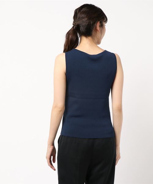NATURAL BEAUTY BASIC（ナチュラルビューティーベーシック）の「総針ノースリーブニット（ニット/セーター・レディース・ネイビー/オフホワイト/ブラック系その他/パープル系その他・MEDIUM）」の6枚目の写真