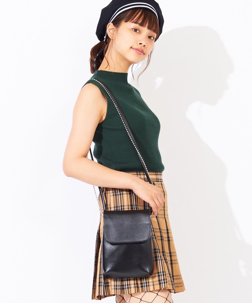 WEGO（ウィゴー）の「WEGO/ダブルチェーンフラップポシェット（ショルダーバッグ・レディース・その他1/ブラック/シルバー/その他2/パープル・FREE）」の7枚目の写真