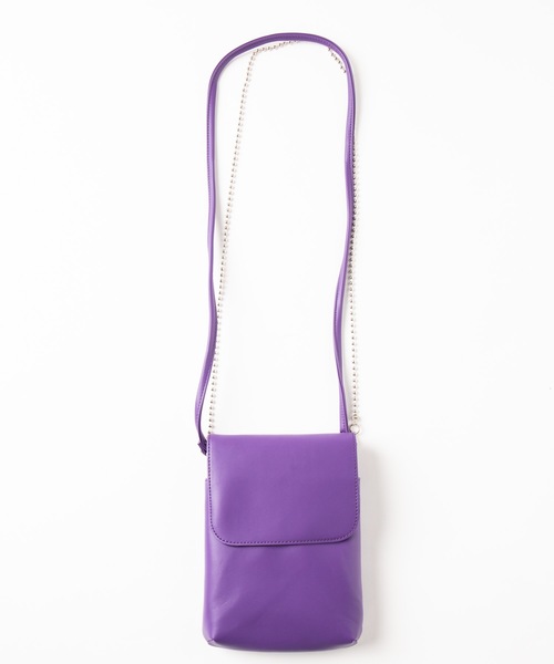 WEGO（ウィゴー）の「WEGO/ダブルチェーンフラップポシェット（ショルダーバッグ・レディース・その他1/ブラック/シルバー/その他2/パープル・FREE）」の9枚目の写真