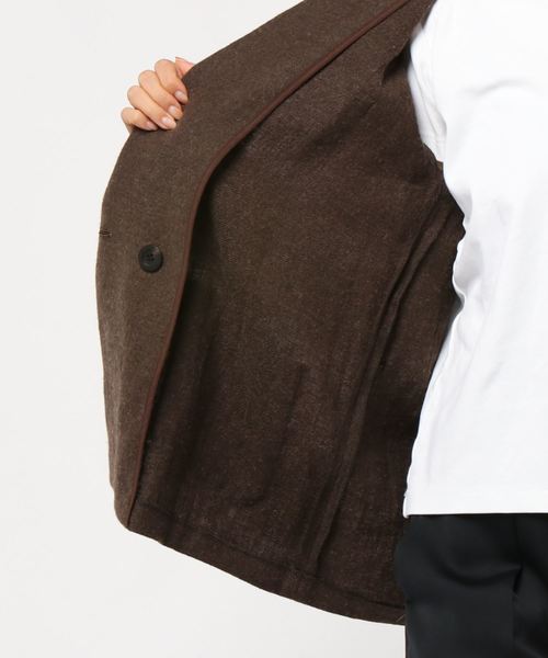 DouDou(ドゥドゥ)の「ダブルジャケット(テーラードジャケット・レディース・ブラウン/ベージュ・FREE)」の4枚目の写真