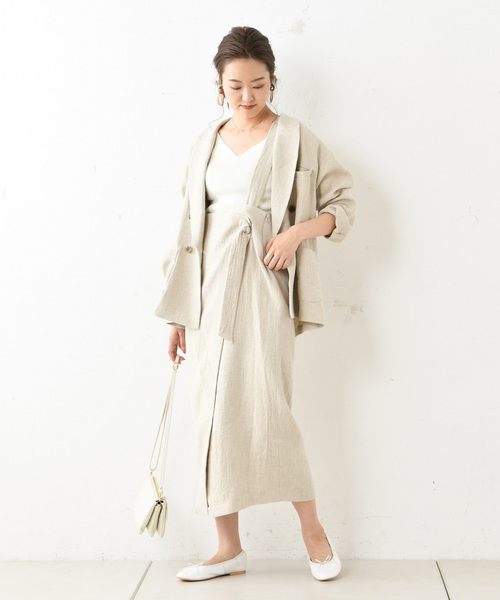 DouDou(ドゥドゥ)の「ダブルジャケット(テーラードジャケット・レディース・ブラウン/ベージュ・FREE)」の9枚目の写真