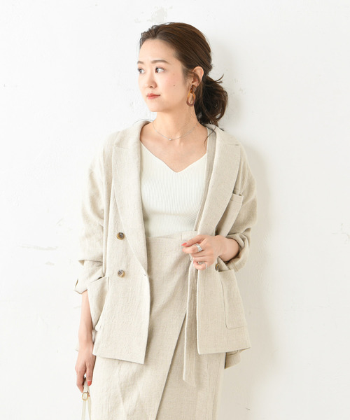 DouDou(ドゥドゥ)の「ダブルジャケット(テーラードジャケット・レディース・ブラウン/ベージュ・FREE)」の14枚目の写真