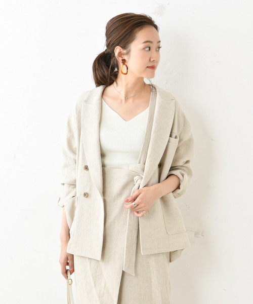 DouDou(ドゥドゥ)の「ダブルジャケット(テーラードジャケット・レディース・ブラウン/ベージュ・FREE)」の15枚目の写真