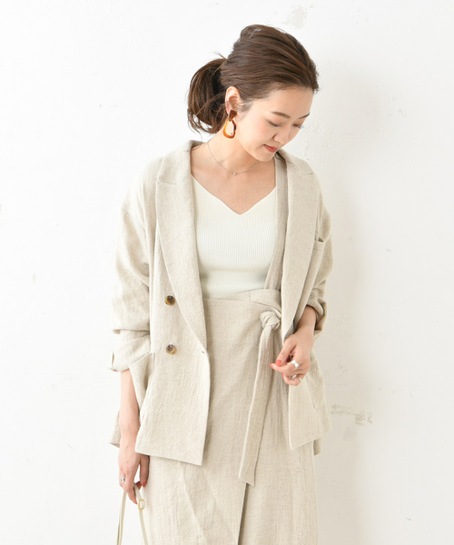 DouDou(ドゥドゥ)の「ダブルジャケット(テーラードジャケット・レディース・ブラウン/ベージュ・FREE)」の16枚目の写真