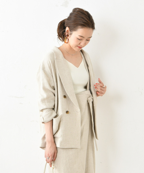 DouDou(ドゥドゥ)の「ダブルジャケット(テーラードジャケット・レディース・ブラウン/ベージュ・FREE)」の17枚目の写真