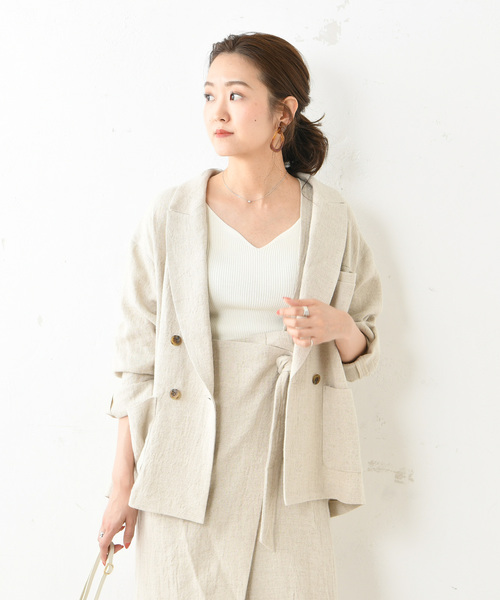 DouDou(ドゥドゥ)の「ダブルジャケット(テーラードジャケット・レディース・ブラウン/ベージュ・FREE)」の18枚目の写真