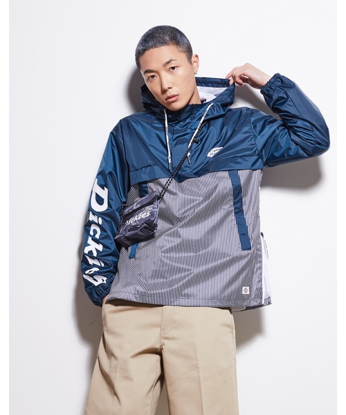Dickies(ディッキーズ)の「【メンズ】ラバープリントロゴ切替アノラック(その他アウター)」|ダークネイビー