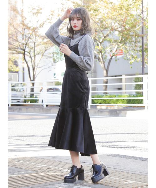 dazzlin（ダズリン）の「ベッチンキャミフレアマキシワンピース（ワンピース・レディース・ボルドー/その他1/ブラック・MEDIUM/SMALL）」の7枚目の写真