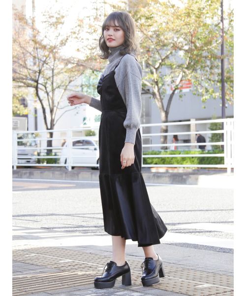 dazzlin（ダズリン）の「ベッチンキャミフレアマキシワンピース（ワンピース・レディース・ボルドー/その他1/ブラック・MEDIUM/SMALL）」の8枚目の写真