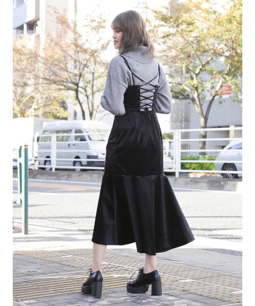 dazzlin（ダズリン）の「ベッチンキャミフレアマキシワンピース（ワンピース・レディース・ボルドー/その他1/ブラック・MEDIUM/SMALL）」の22枚目の写真