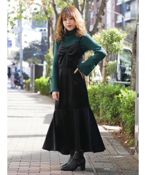 dazzlin（ダズリン）の「ベッチンキャミフレアマキシワンピース（ワンピース・レディース・ボルドー/その他1/ブラック・MEDIUM/SMALL）」の16枚目の写真