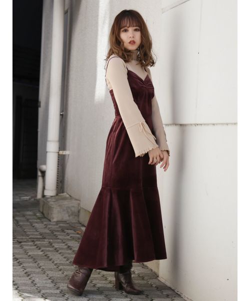 dazzlin（ダズリン）の「ベッチンキャミフレアマキシワンピース（ワンピース・レディース・ボルドー/その他1/ブラック・MEDIUM/SMALL）」の17枚目の写真