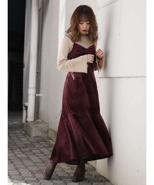 dazzlin（ダズリン）の「ベッチンキャミフレアマキシワンピース（ワンピース・レディース・ボルドー/その他1/ブラック・MEDIUM/SMALL）」の18枚目の写真