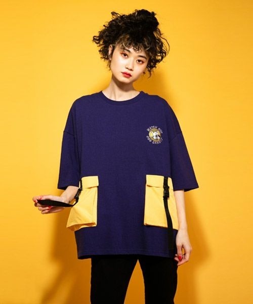 Candy Stripper（キャンディストリッパー）の「ODD CANDYS POCKET トップス（Tシャツ/カットソー・レディース・ヘザーグレー/ブラック/パープル・2）」の3枚目の写真