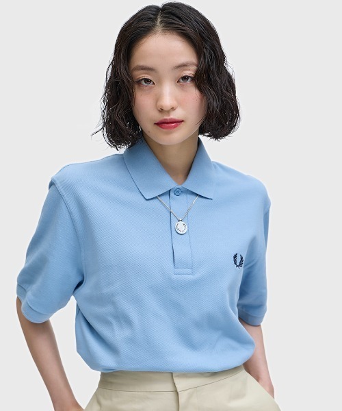 FRED PERRY（フレッドペリー）の「The Fred Perry Shirt - M3／イングランド製フレッドペリーポロシャツ（ポロシャツ・レディース・ブラック/ネイビー/ホワイト/グリーン/ネイビー系/オフホワイト/キャメル/ダークグリーン/ブラウン/マルーン/ベージュ/サックスブルー/ライトベージュ/バーガンディー/ダークブルー/ホワイト系その他/ライトブルー/ブルー系その他4/チェリーレッド・36/38/40/42/44/46）」の14枚目の写真