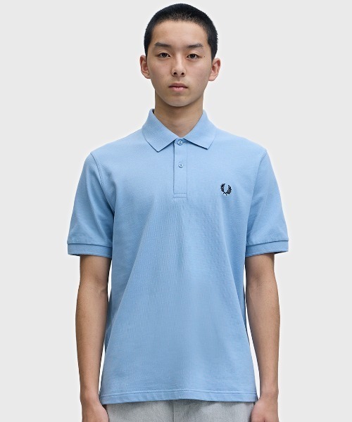 FRED PERRY ライトブルー ポロシャツ 42 イタリア製 FRED PERRY フレッドペリー ポロシャツ ライトブルー
