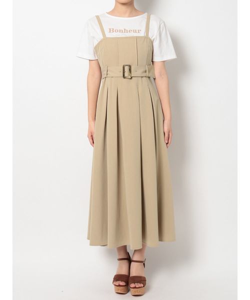 dazzlin（ダズリン）の「バックベルトデザインキャミワンピース（ワンピース・レディース・ベージュ/グレー/オフホワイト/インディゴブルー・SMALL/MEDIUM）」の16枚目の写真