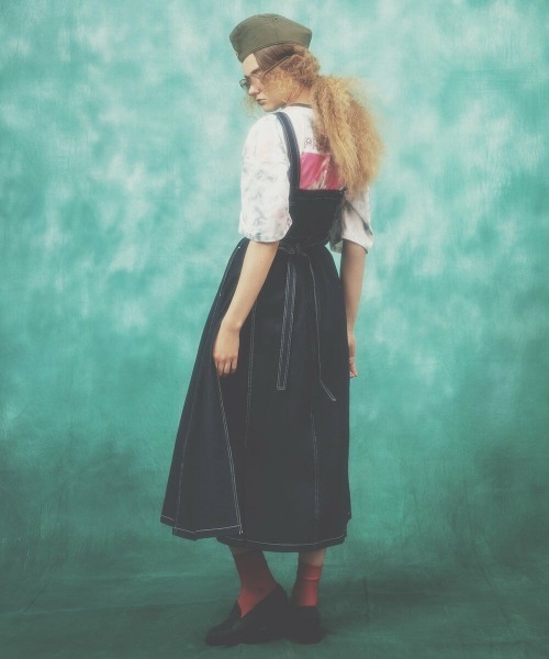 ◼️Candy Stripper◼️ W BELTED ドレス　デニムワンピース キャンディストリッパー BELTEDワンピース デニム プリーツ
