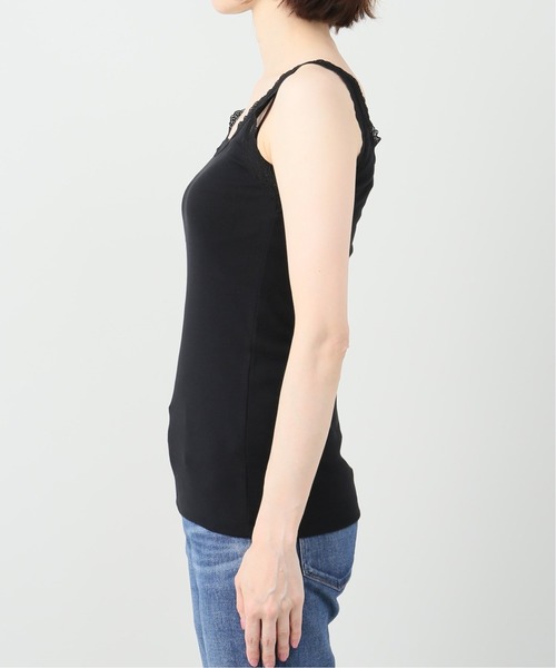 La TOTALITE(ラトータリテ)の「フライスレース付きキャミソール【手洗い可能】(Tシャツ/カットソー・レディース・ブラック/ホワイト・FREE)」の9枚目の写真