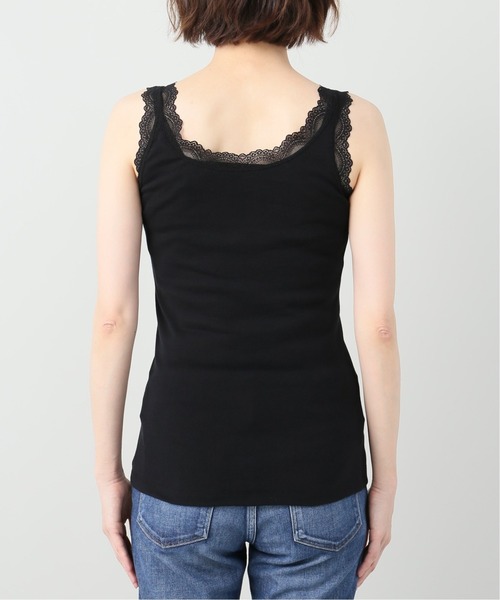 La TOTALITE(ラトータリテ)の「フライスレース付きキャミソール【手洗い可能】(Tシャツ/カットソー・レディース・ブラック/ホワイト・FREE)」の8枚目の写真