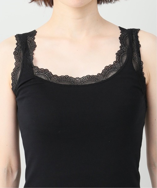 La TOTALITE(ラトータリテ)の「フライスレース付きキャミソール【手洗い可能】(Tシャツ/カットソー・レディース・ブラック/ホワイト・FREE)」の13枚目の写真