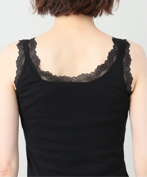 La TOTALITE(ラトータリテ)の「フライスレース付きキャミソール【手洗い可能】(Tシャツ/カットソー・レディース・ブラック/ホワイト・FREE)」の14枚目の写真