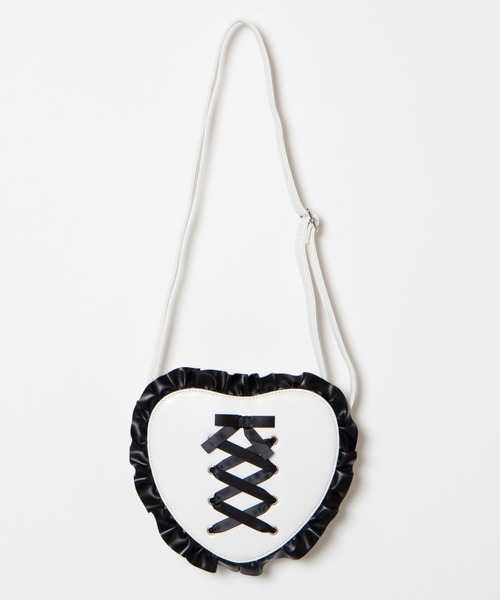 WEGO（ウィゴー）の「WEGO/ハート型ショルダーバッグ（ショルダーバッグ・レディース・ブラック/ホワイト・FREE）」の8枚目の写真