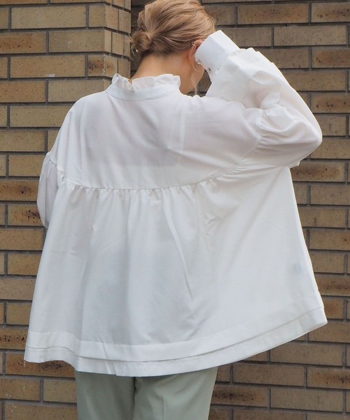 tiptop（ティップトップ）の「キラキラハイネックフレアブラウス（シャツ/ブラウス・レディース・ブラック/パープル/オフホワイト/グリーン/A/B・FREE）」の8枚目の写真