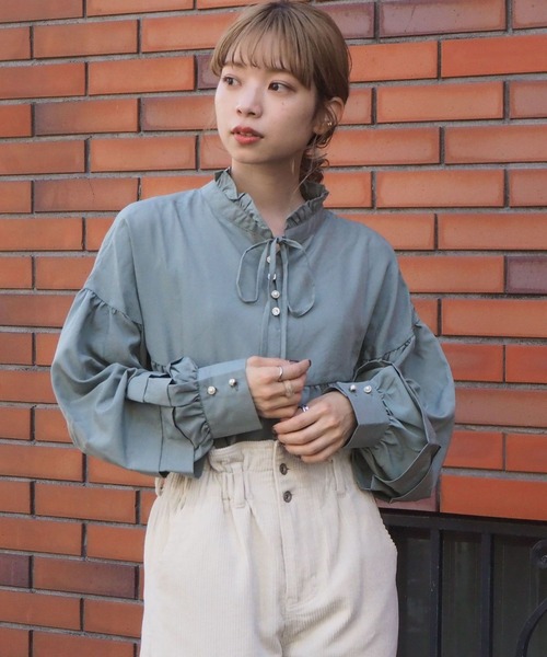 tiptop（ティップトップ）の「キラキラハイネックフレアブラウス（シャツ/ブラウス・レディース・ブラック/パープル/オフホワイト/グリーン/A/B・FREE）」の22枚目の写真